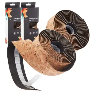OLYCRAFT 4 Rolls 13.8 Yard Cork Handlebar Tape Self-Adhesive Adhesive Bike Wrap Cycling Handle Wrap Camel Bicycle Bar Tape Flat Handlebar Tapes PU Leather Bar Tapes for Road Motorcycle Bike Accessory