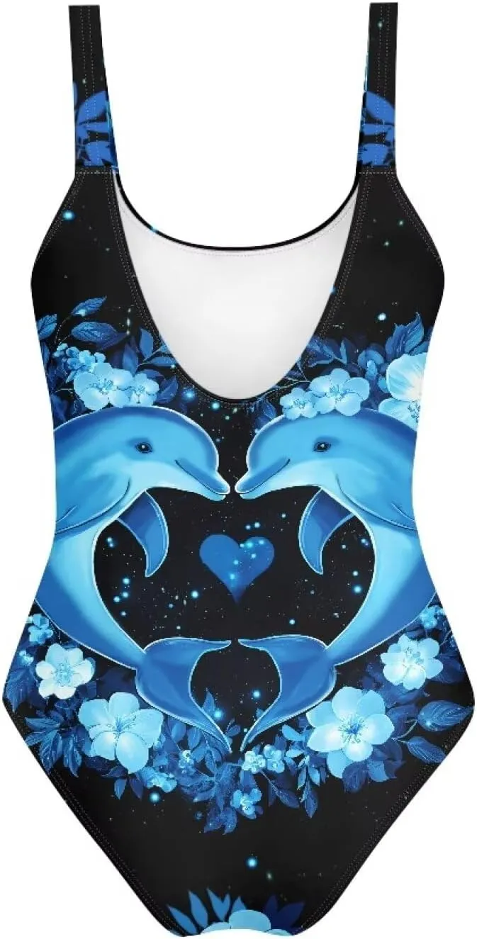 One Piece Bathing Suit for Teen Girls Comfy Crewneck Backless Bathing Suit