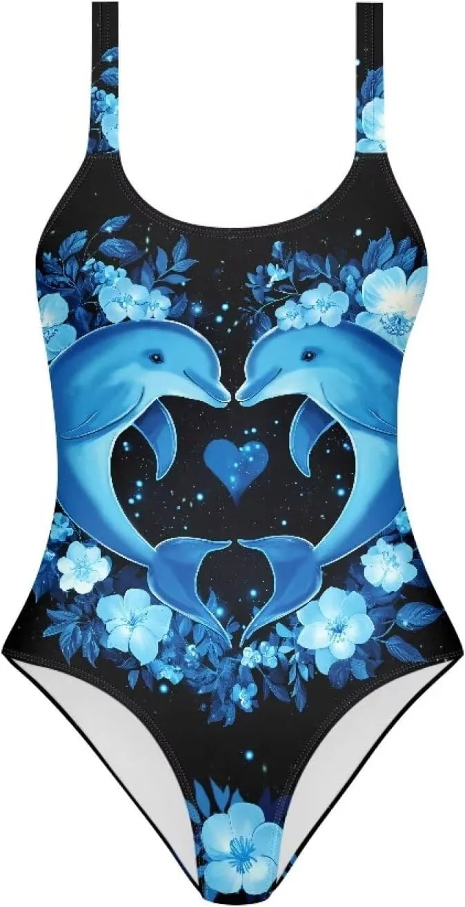 One Piece Bathing Suit for Teen Girls Comfy Crewneck Backless Bathing Suit
