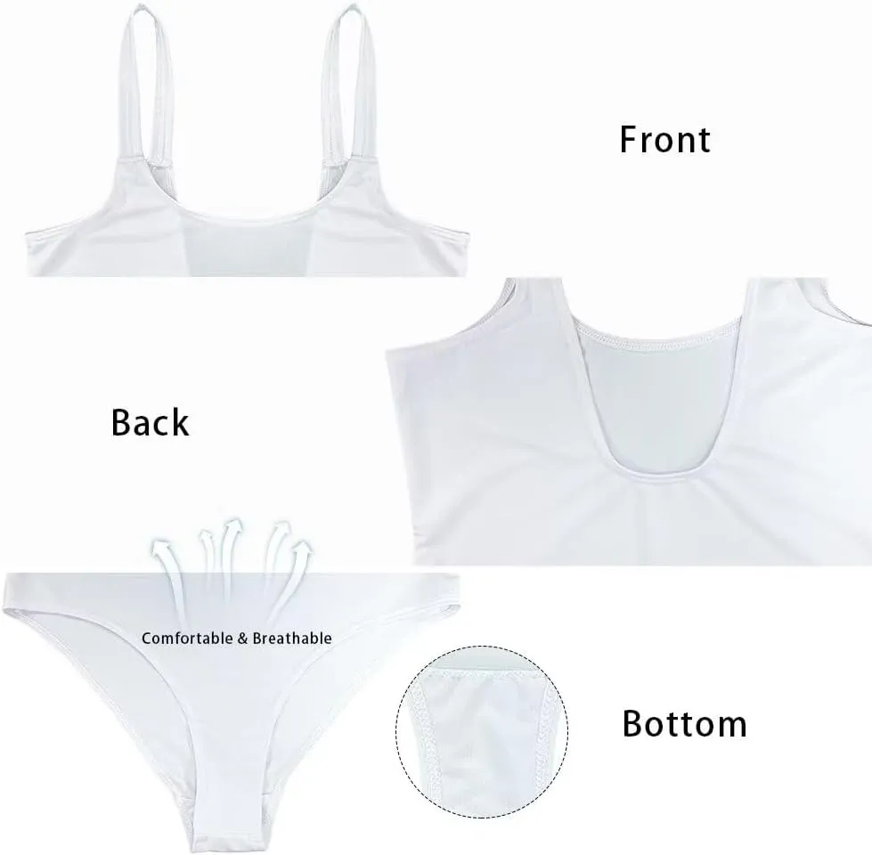 One Piece Bathing Suit for Teen Girls Comfy Crewneck Backless Bathing Suit