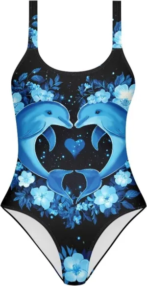 One Piece Bathing Suit for Teen Girls Comfy Crewneck Backless Bathing Suit