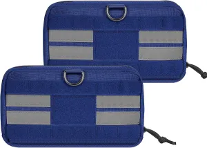 OneTigris Service Dog Harness Molle Saddle Bag, Large Tactical Add-on Pouches for Treats, Poop Bags, Toys Dog Backpack, 9.3”*5” (Blue)