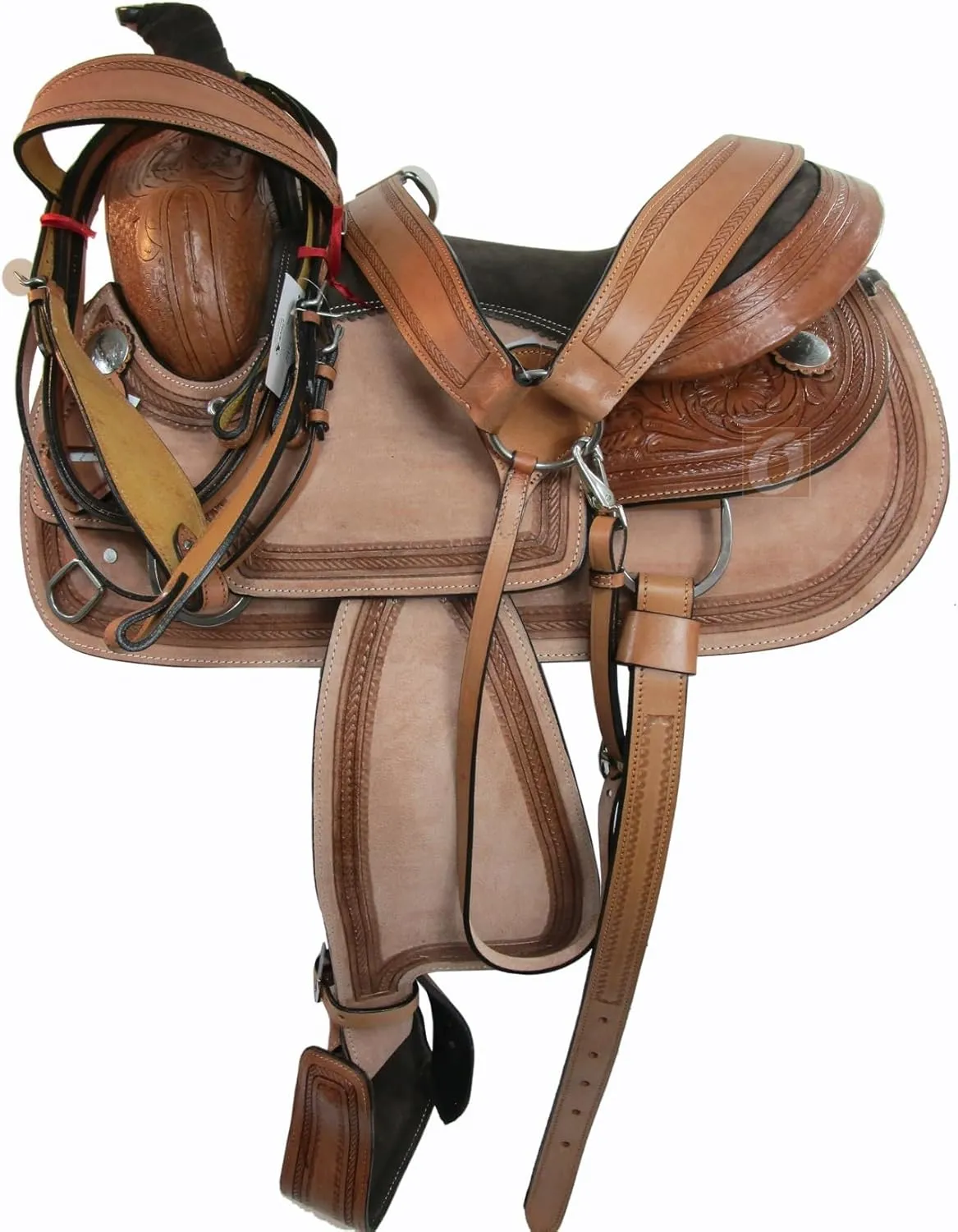 Orlov Hill Leather Co 15 16 17 Deep Seat Western Saddle Floral Tooled Horse Trail Pleasure Package FQHB