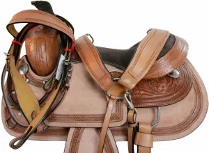 Orlov Hill Leather Co 15 16 17 Deep Seat Western Saddle Floral Tooled Horse Trail Pleasure Package FQHB