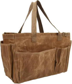Outdoor Duffle Bag with MultiPocket Design and Comfortable Handle for Camping, BBQ | Wet Wax Screen (Khaki)