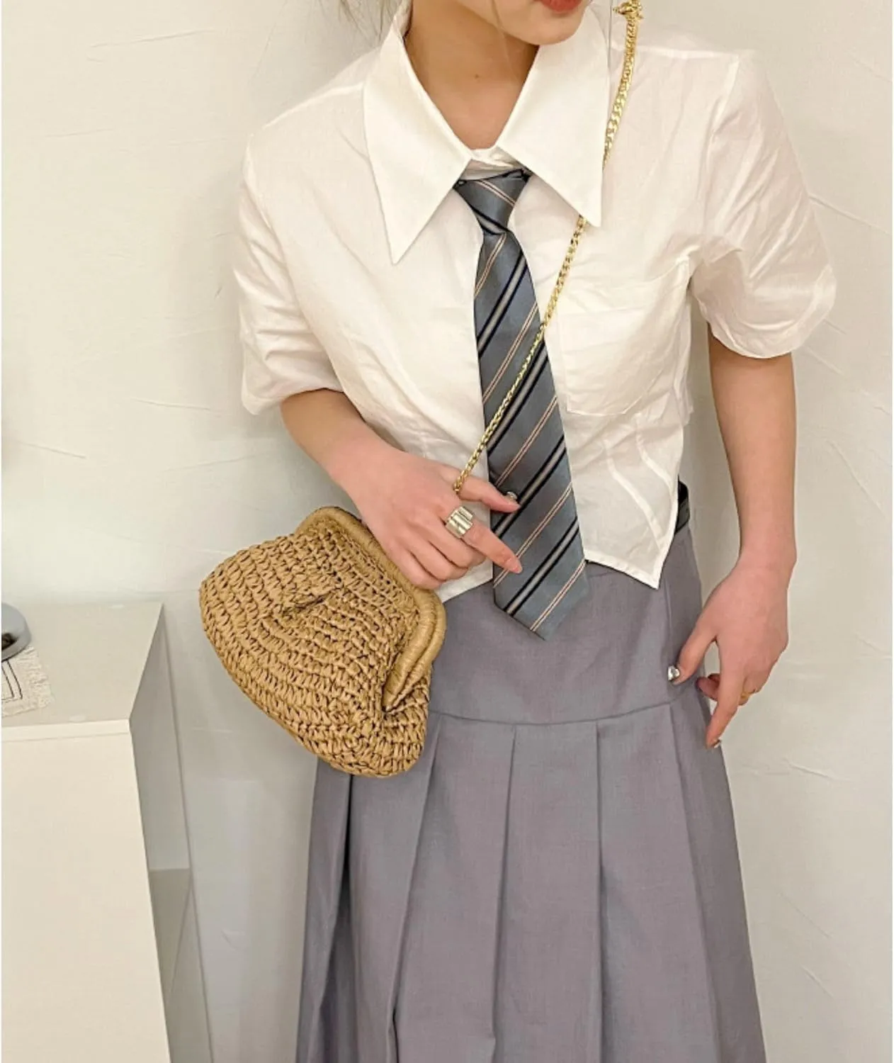 Ovida Straw Clutch Purse for Women Small Dumpling Bag Raffia Woven Purse Summer Beach Shoulder Crossbody Bag