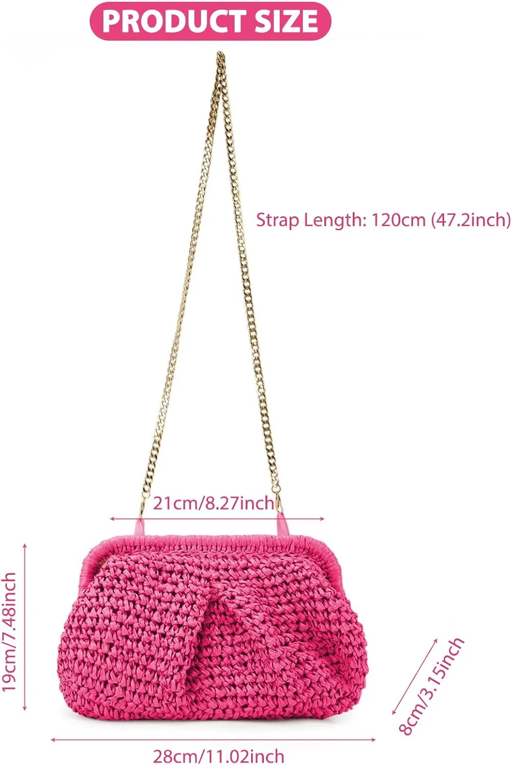 Ovida Straw Clutch Purse for Women Small Dumpling Bag Raffia Woven Purse Summer Beach Shoulder Crossbody Bag
