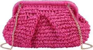 Ovida Straw Clutch Purse for Women Small Dumpling Bag Raffia Woven Purse Summer Beach Shoulder Crossbody Bag