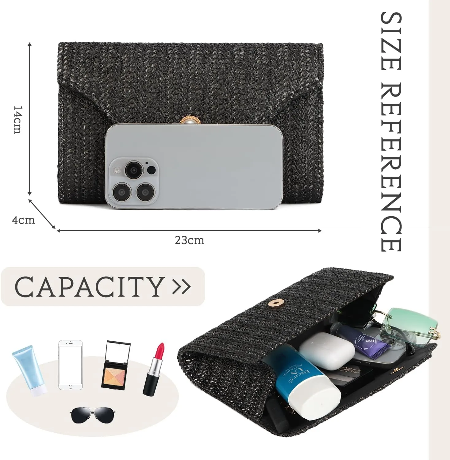 Oweisong Straw Clutch Purses for Women Summer Pearl Evening Bag Small Beach Woven Purse and Handbags 2025