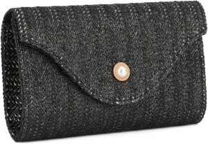 Oweisong Straw Clutch Purses for Women Summer Pearl Evening Bag Small Beach Woven Purse and Handbags 2025