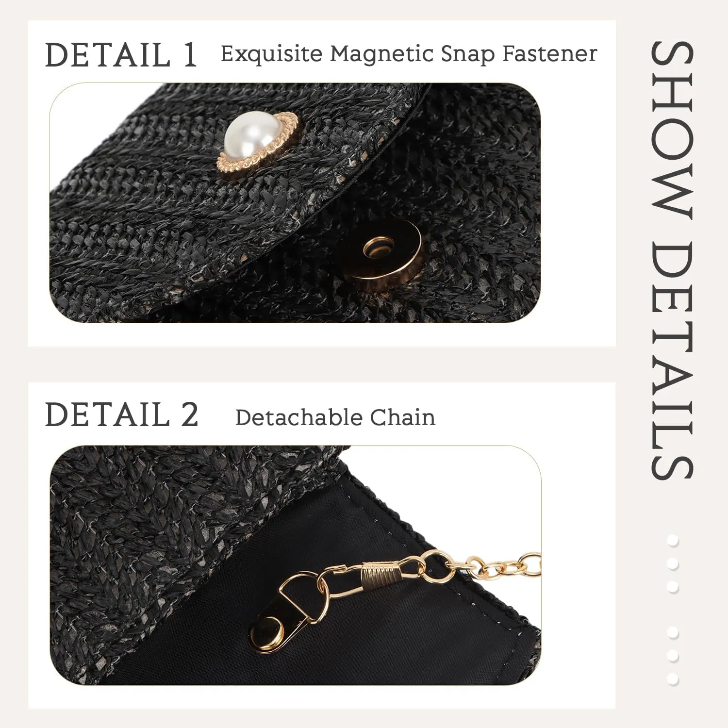 Oweisong Straw Clutch Purses for Women Summer Pearl Evening Bag Small Beach Woven Purse and Handbags 2025