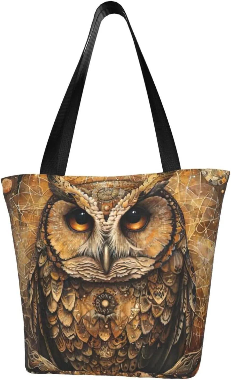 Owl Beliefs Print Multifunctional Tote Daypacks for Women Work Travel Shopping Handbags Shoulder Bag