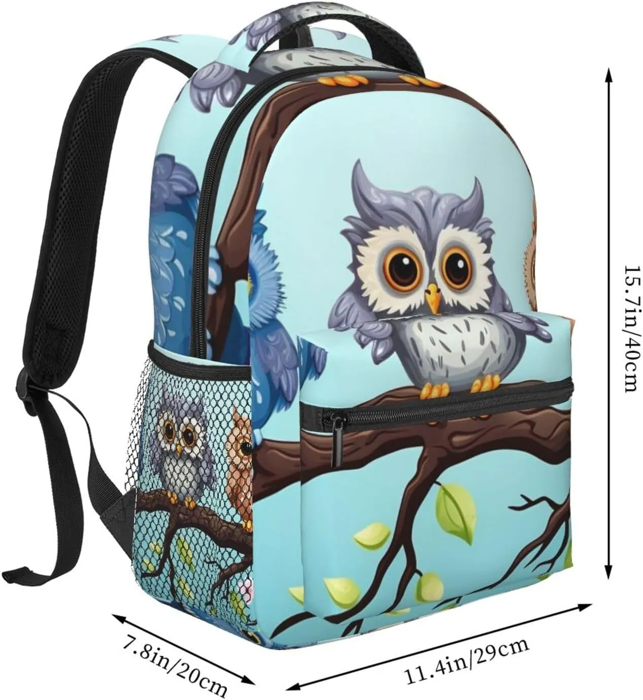 Owls on a branch Backpack for Men Women Casual Daypack Laptop Backpack Computer Bag Travel Laptop Bag