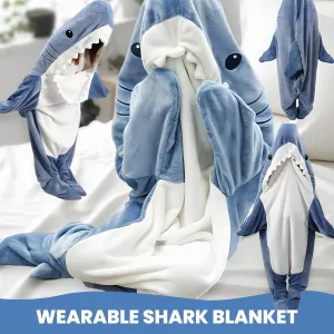 PADTIC Wearable Shark Blanket,Shark Blanket Hoodie Onesie,Soft Cozy Flannel Shark Blanket,Shark Sleeping Bag,Cartoon Wearable Blanket Shark Costume for Adult/Kids(2XL(for 64.9-76.7 Inch Height))