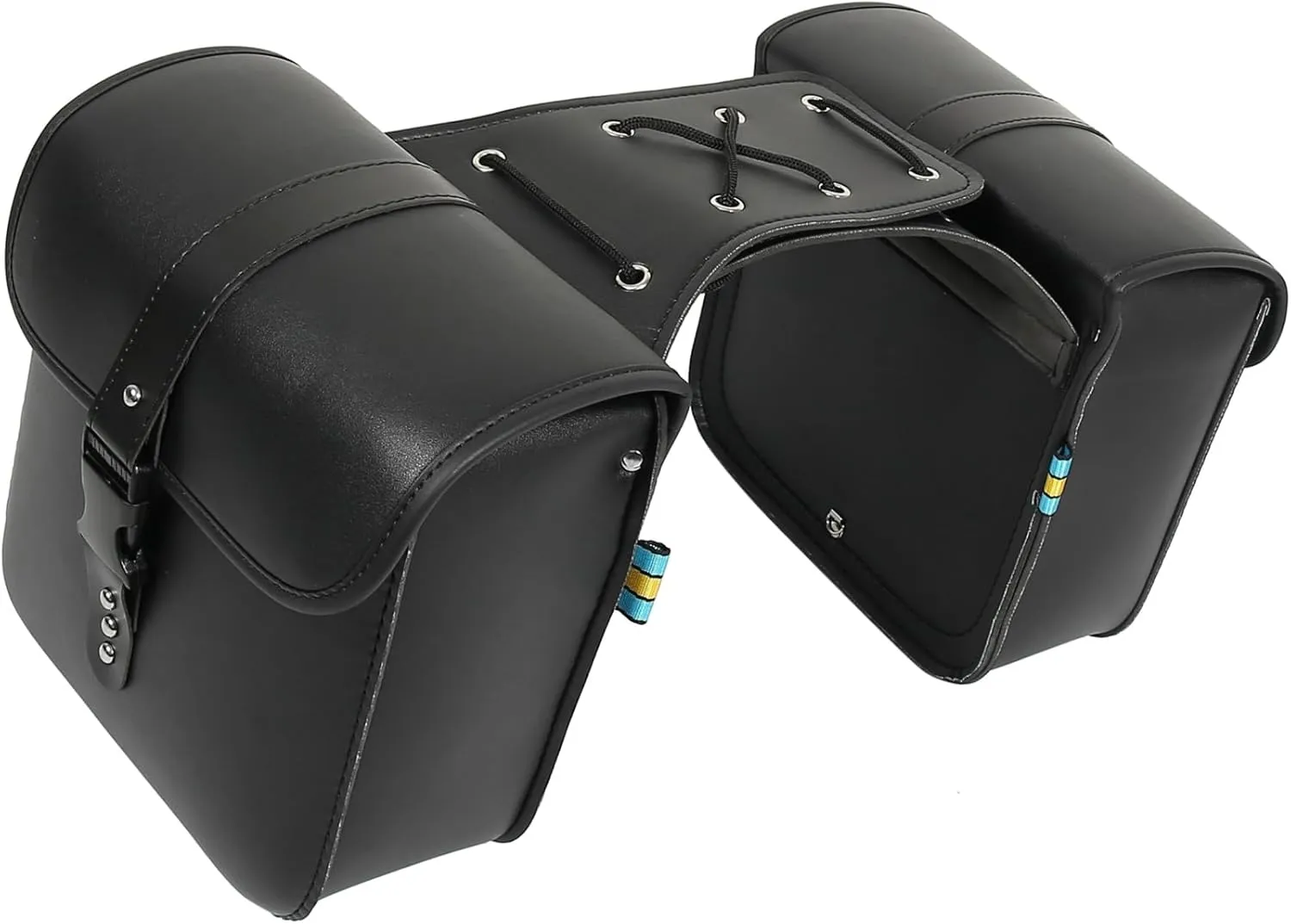 Pair Universal Motorcycle Saddlebag Side Tool Bags Cycling Luggage Bag Quick Release Buckles Black 10.24"x4.33"x9.45" Replace Parts Vehicle Components