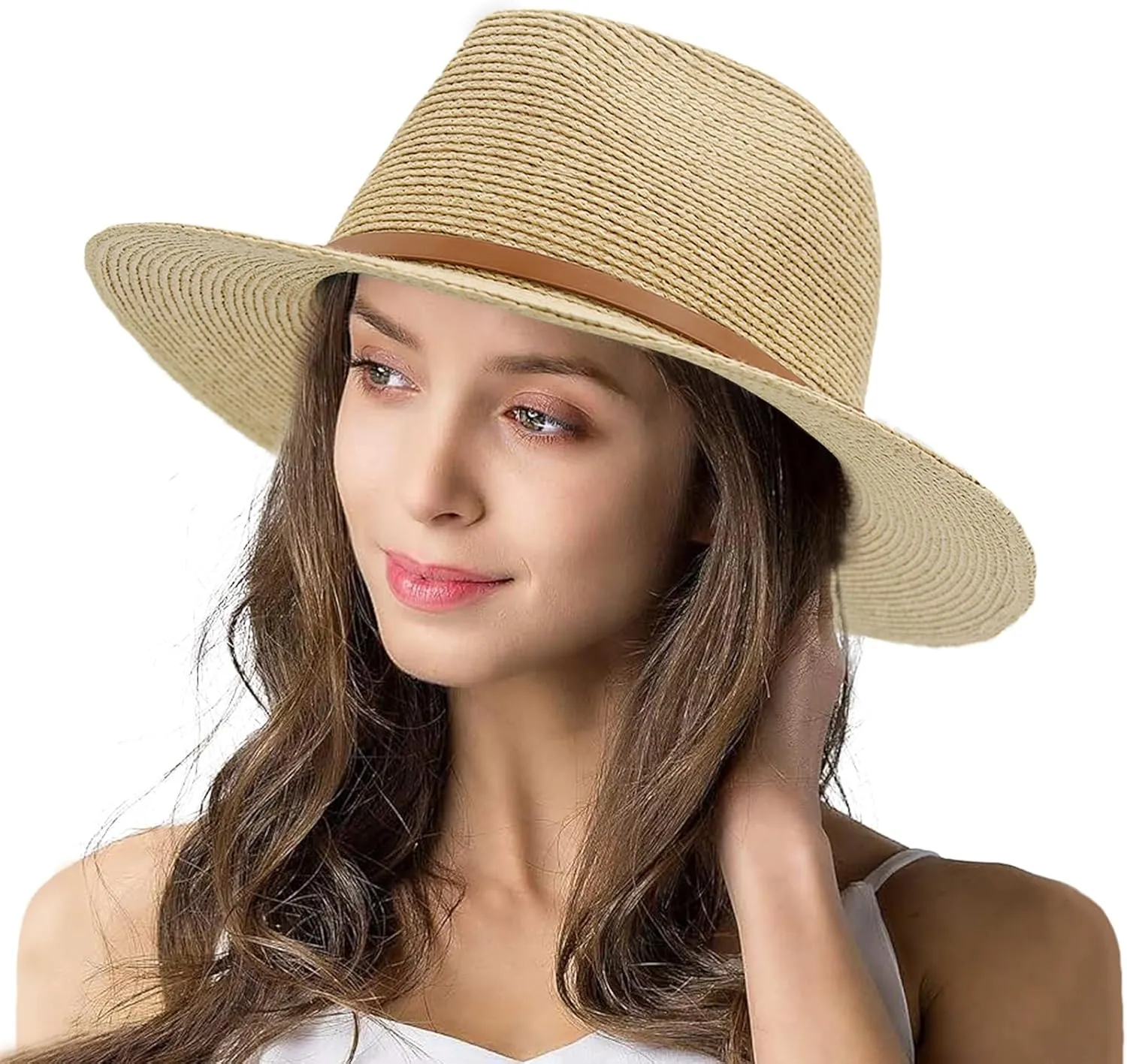 Panama Hat Sun Hats for Women Raffia hat Beach Hats Wide Brim Straw Hat