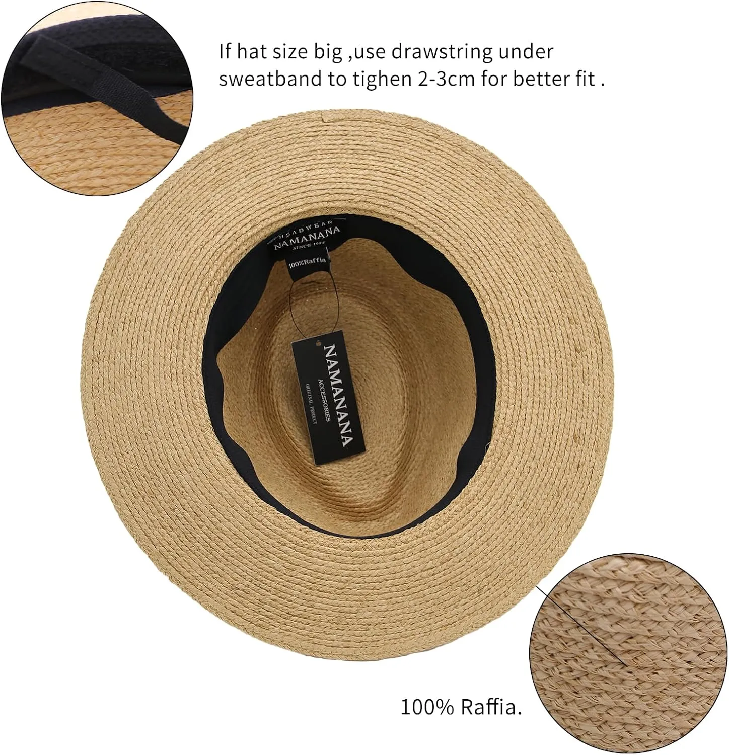 Panama Hat Sun Hats for Women Raffia hat Beach Hats Wide Brim Straw Hat