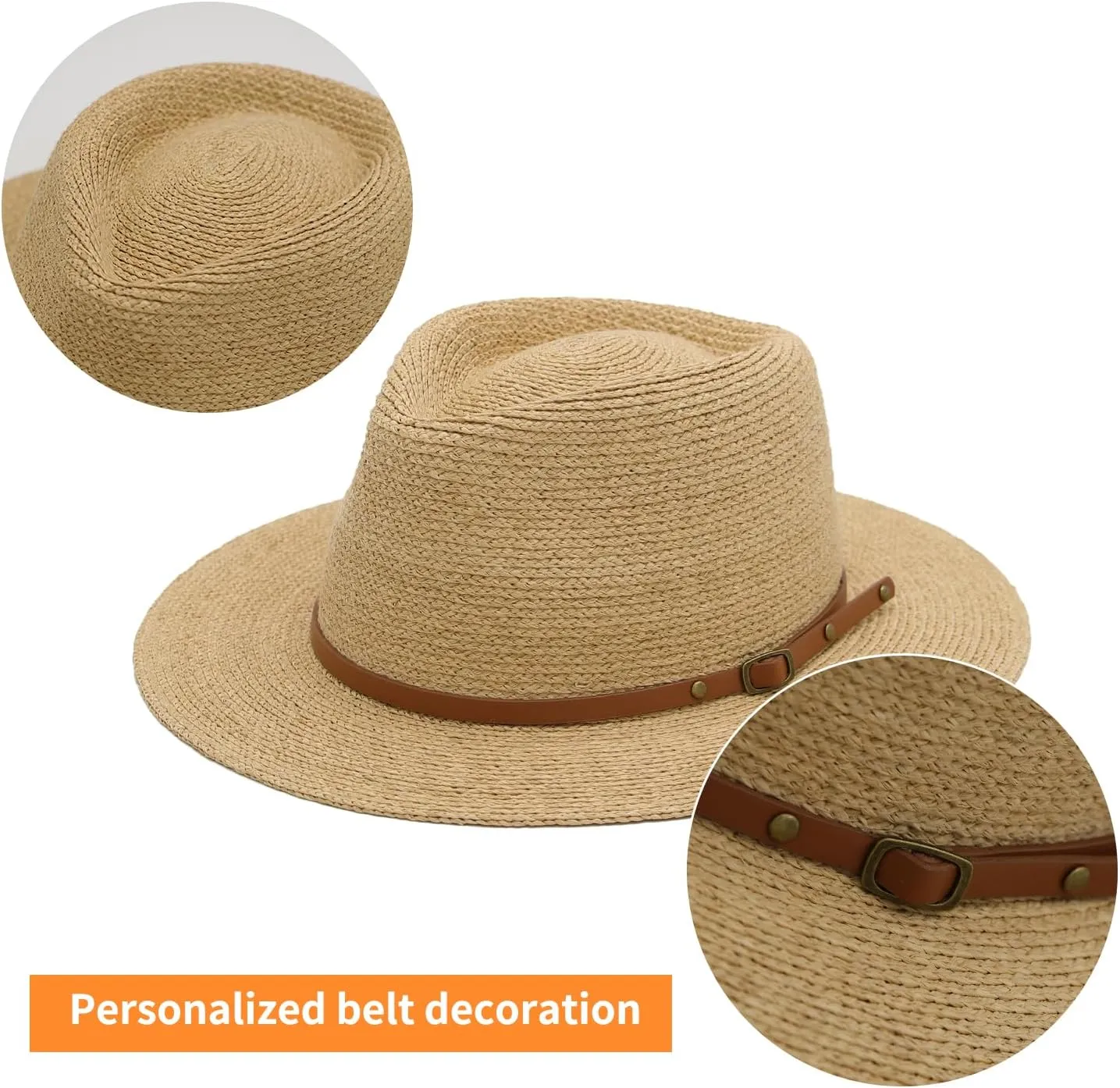 Panama Hat Sun Hats for Women Raffia hat Beach Hats Wide Brim Straw Hat