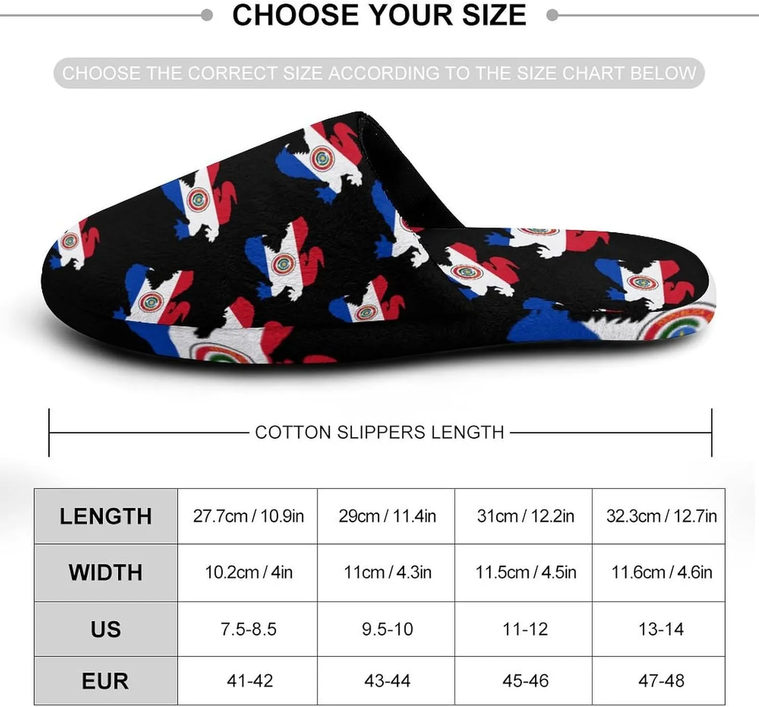 Paraguay Flag Crocodile Alligator Comfort Mens Flannel Slippers Winter Warm Slip-on House Shoes For Home Office Hotel