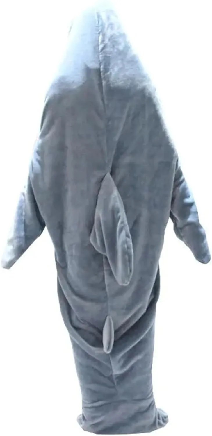 Party Sleepwear Unisex Cosplay Shark Blanket Hoodie Adult Wearable Flannel Pajamas Sleeping Bag Teens