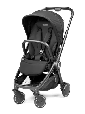Peg Perego City Loop Seat & Frame Combo –True Black | Compact Travel System from Infant to Toddler | Air Travel Friendly | Compatible with All Primo Viaggio Infant Car Seats