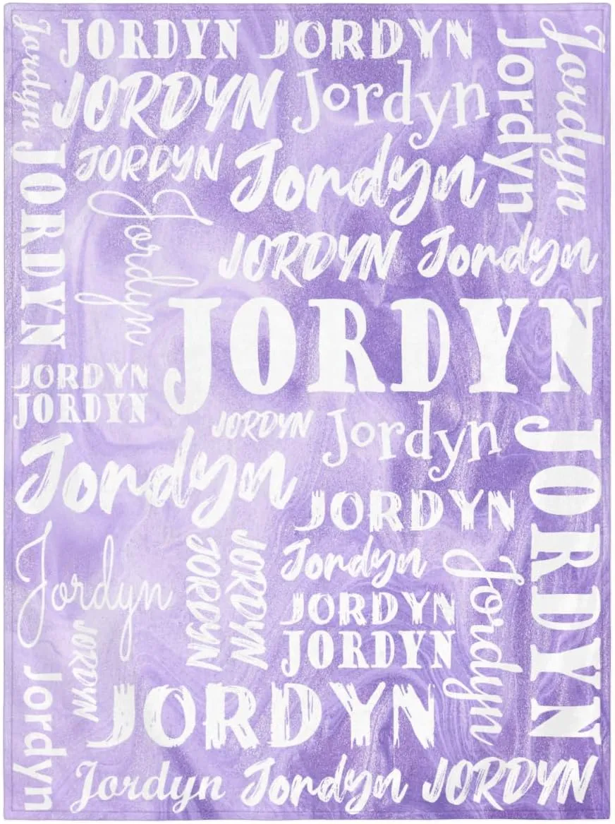 Personalized Blankets, Kids Throw Blanket for Boys and Girls Soft Cozy Flannel, Light Purple Dream Soft Plush Warm Receiving for Newborns, 40x50 Inch