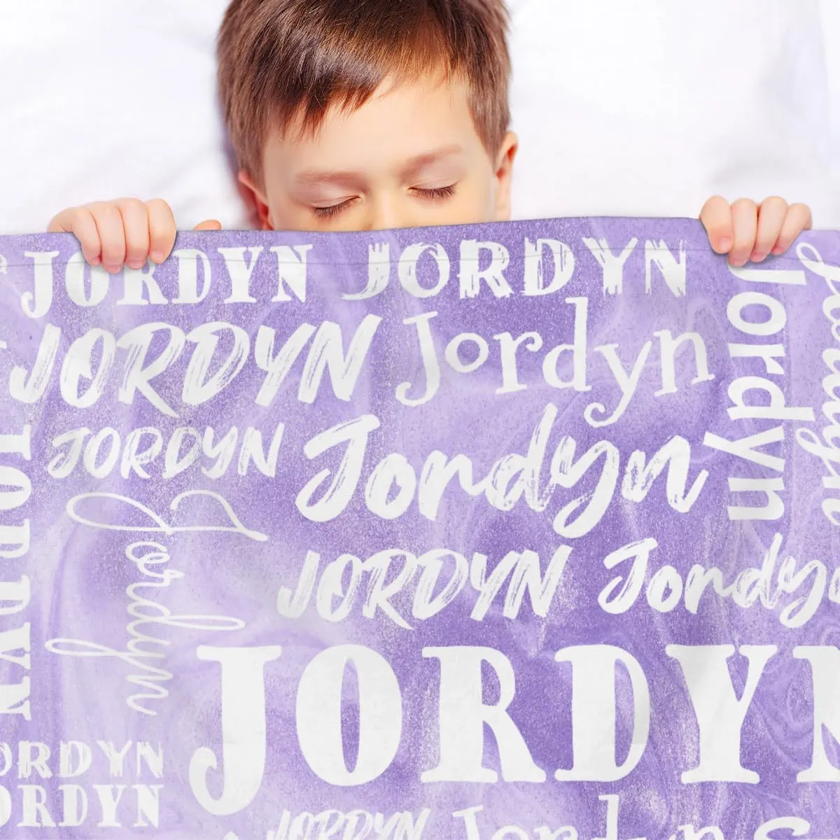 Personalized Blankets, Kids Throw Blanket for Boys and Girls Soft Cozy Flannel, Light Purple Dream Soft Plush Warm Receiving for Newborns, 40x50 Inch