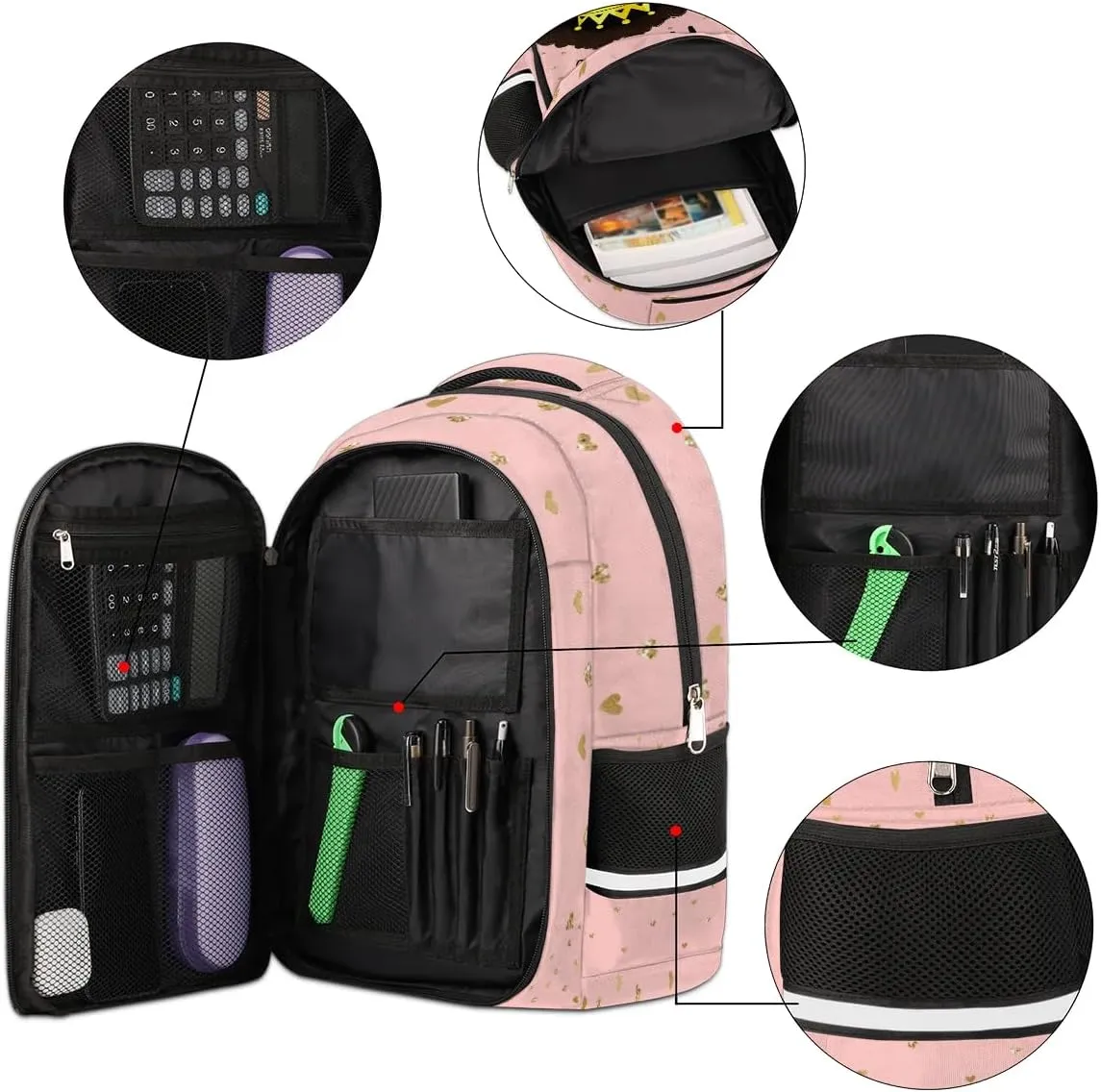 Personalized Kids Backpack Custom Backpack Schoolbag Children Bookbag for Girls Afro Girl Princess