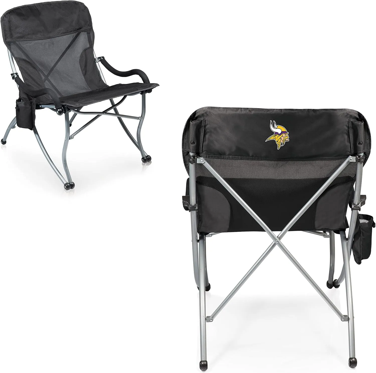 PICNIC TIME NFL PT-XL Heavy Duty Camping Chair, XL Beach Chair, 400 lb Capacity Camp Chair