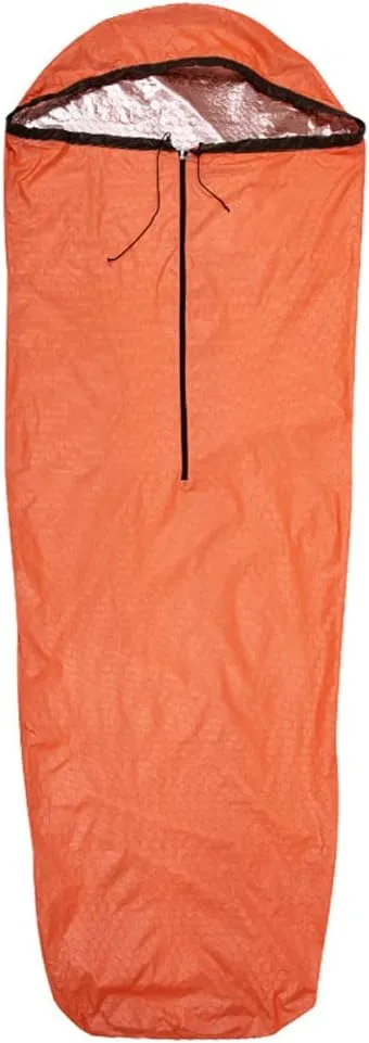 Pilipane Outdoor Sleeping Bags Portable Emergency Sleeping Bag Lightweight Nylon Sleeping Bag for Camping Travel Hiking Orange Brown White 2.08m 155g