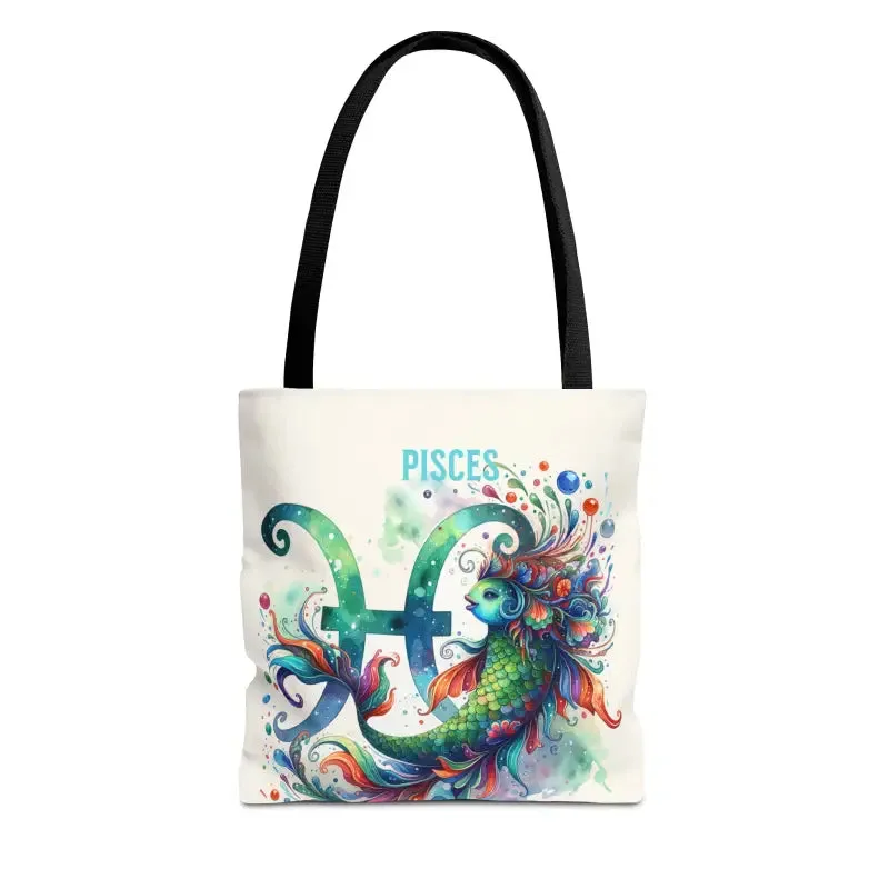 Pisces Zodiac Aop Tote Bag for Everyday