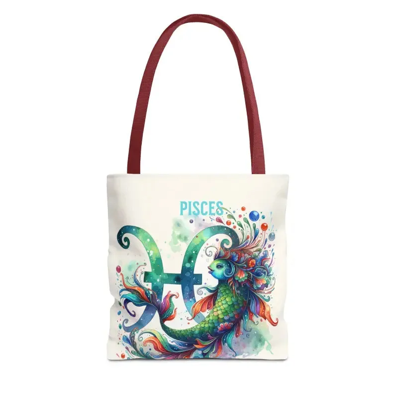 Pisces Zodiac Aop Tote Bag for Everyday