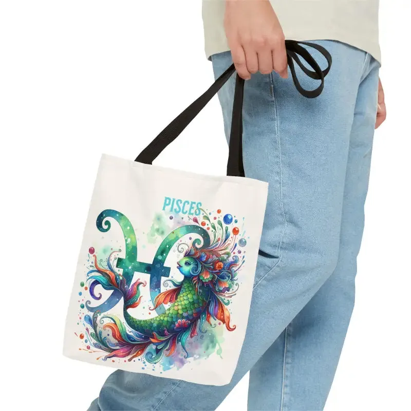Pisces Zodiac Aop Tote Bag for Everyday