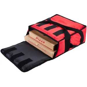 Pizza Bag, Thermal Pizza Delivery Bags Insulated Pizza Delivery Bag Pizza Boxes Professional Warmer Carrier Moisture Free for 3-12" or 3-14" (Red, 15"X15"X7")