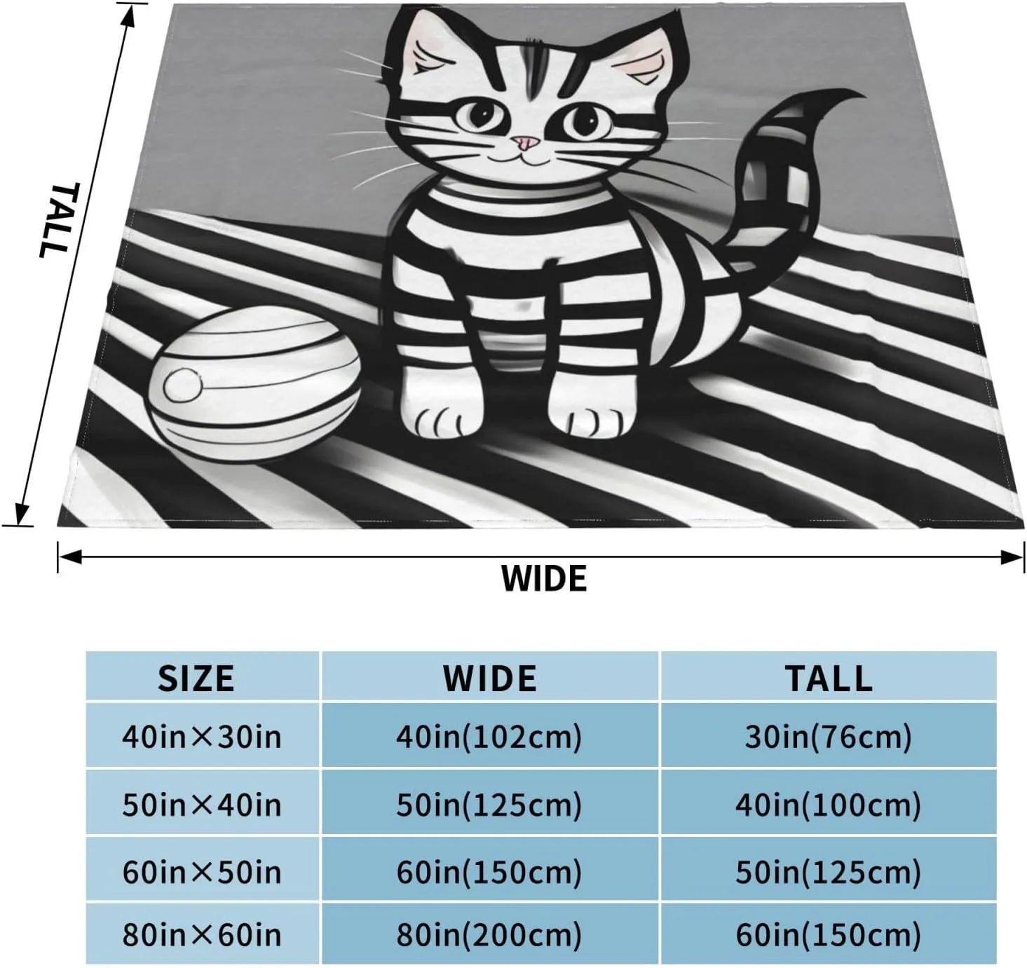 Play Ball Kitty Super Soft Microfiber Flannel Blankets, Bed, Sofa Ultra Luxurious Warm and Cozy for All Seasons