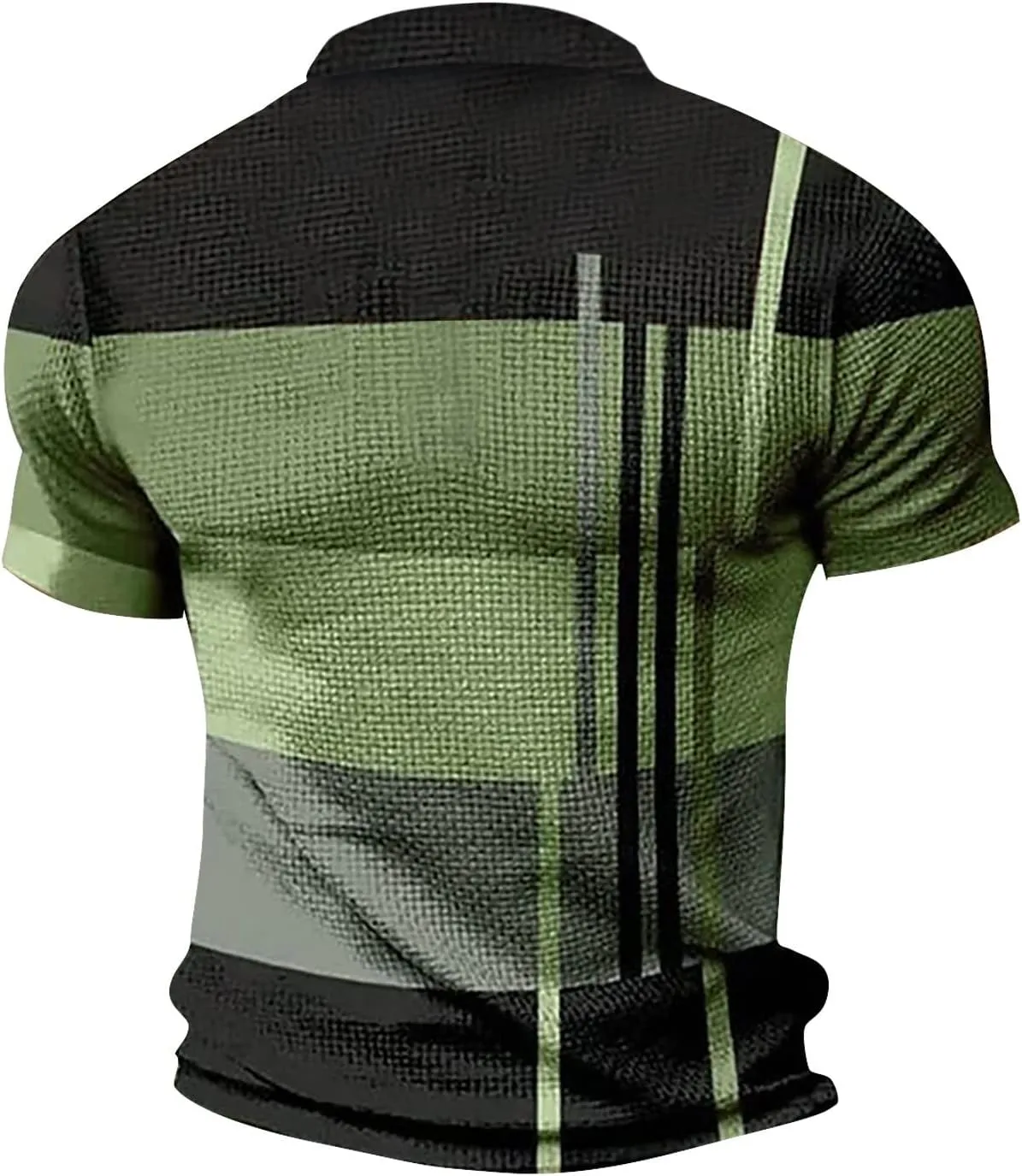 Polo Shirts for Men Short Sleeve Button Down Slim Fit Waffle T Shirt Plaid Striped Solid Color Golf Tees Dry Fit Tops