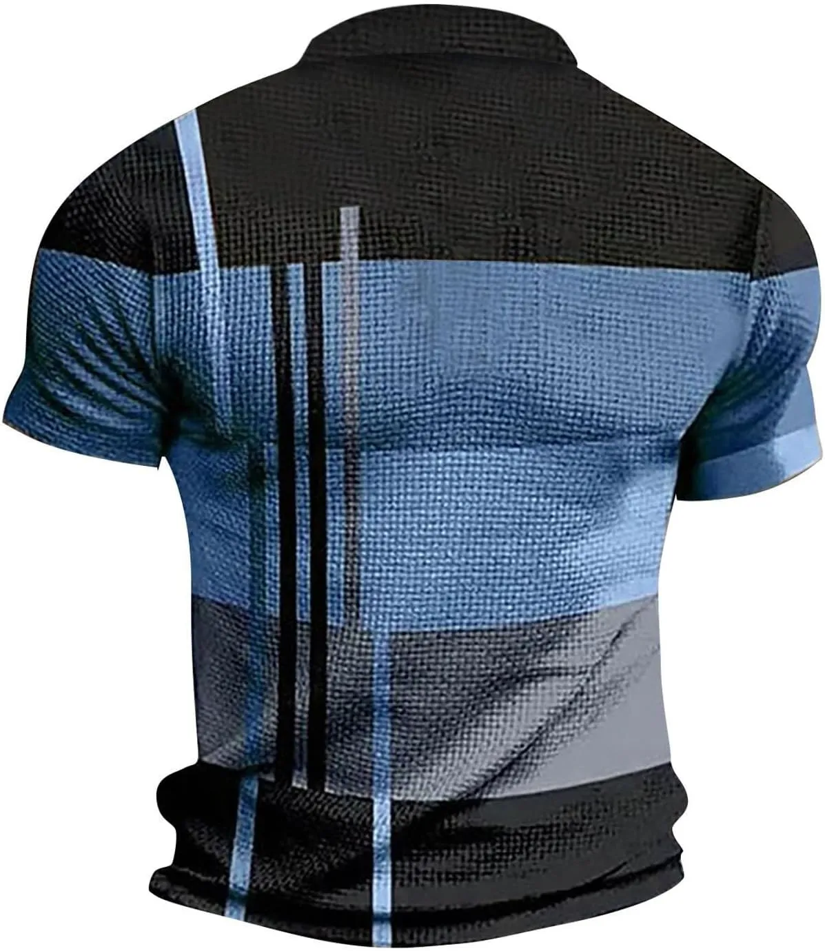 Polo Shirts for Men Short Sleeve Button Down Slim Fit Waffle T Shirt Plaid Striped Solid Color Golf Tees Dry Fit Tops