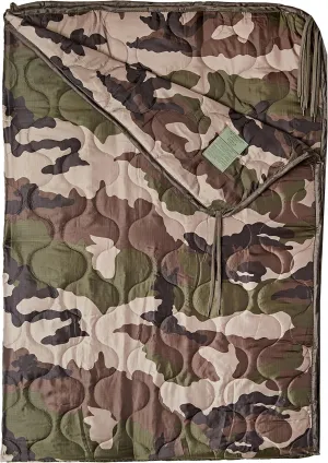 Poncho Liner Travel Sleeping Bag Quilted Padded Mat Ripstop French Army CCE Camo
