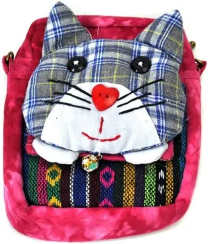 Portable Tie-Dye Cloth Bag Ethnic Style Dual-Purpose Diagonal Bag Coin Purse(Red)