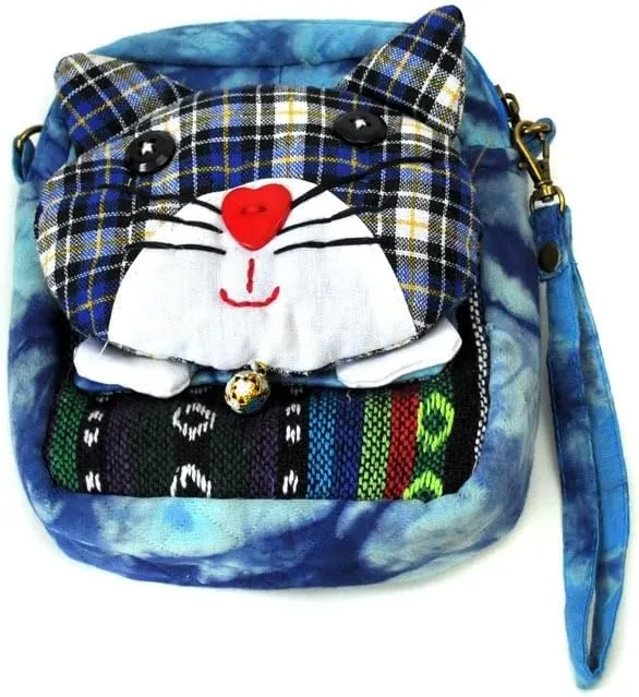 Portable Tie-Dye Cloth Bag Ethnic Style Dual-Purpose Diagonal Bag Coin Purse(Red)
