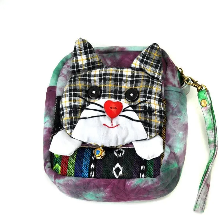 Portable Tie-Dye Cloth Bag Ethnic Style Dual-Purpose Diagonal Bag Coin Purse(Red)