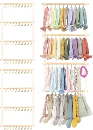 POVETIRE Headband Holder Head Bands Organizer for Girls, Baby Headbands Hair Accessories Organizer Storage Wall Hanging Decor for Nursery Toddler Girls Room