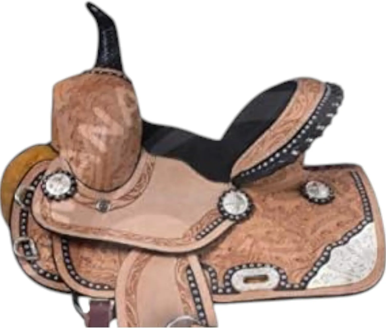 PPremium Leather Western Barrel Racing Adult Horse Saddle Tack Size 10" to18 inches Seat Available