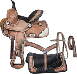 PPremium Leather Western Barrel Racing Adult Horse Saddle Tack Size 10" to18 inches Seat Available