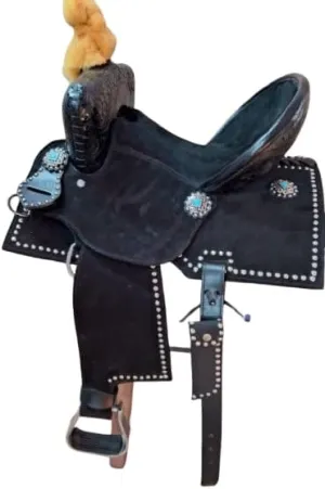 Premium Flex Tree Western Horse Saddle, Leather Roping Saddle for Trail, Barrel Racing & Ranch Studs, Comfortable Fit for Horses, Western Saddle with Padded Seat