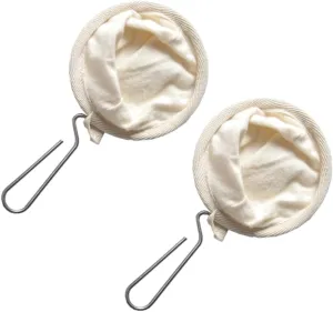 PRETYZOOM Stainless Steel Coffee Filter Strainer Bag 2pcs Reusable Flannel Coffee Filter for Strong Rich Coffee Extracti
