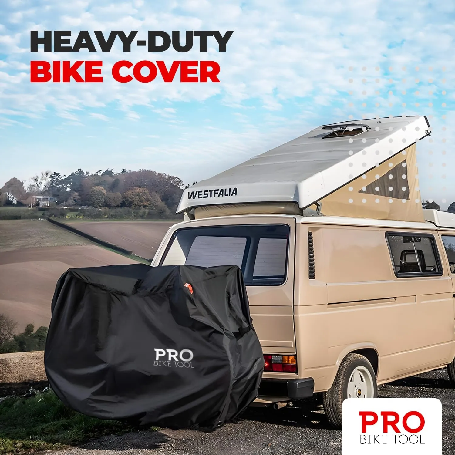 Pro Bike Cover for Outdoor Bicycle Storage - Heavy Duty Ripstop Material, Waterproof & Anti-UV (Travel - Large for 1 Bike)