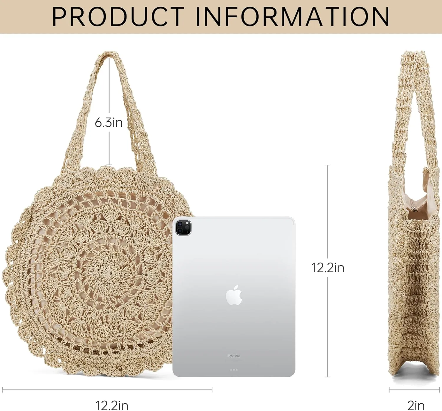 Raffia Bag Straw Bags for Women Large Beach Tote Woven Clutch Summer Bag Tote Bag for Women Rattan Wicker Purse