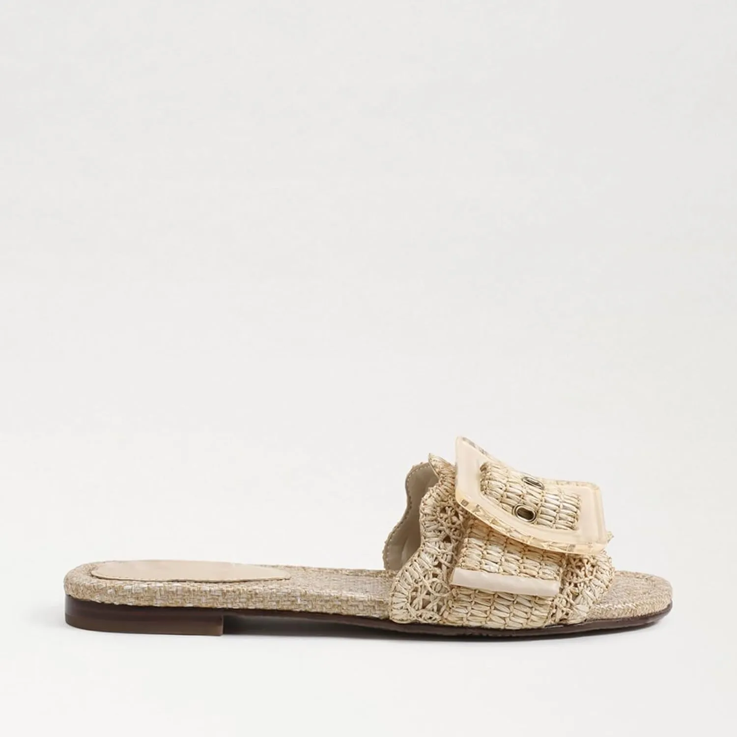 Raffia Sandals for Women Buckle Straw flats Woven Braided Rattan Slides Summer Beach Sandals Comfort Cute Shoes