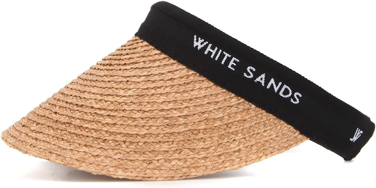 Raffia Straw Sun Visor Patented Removable Headband | New Lazare